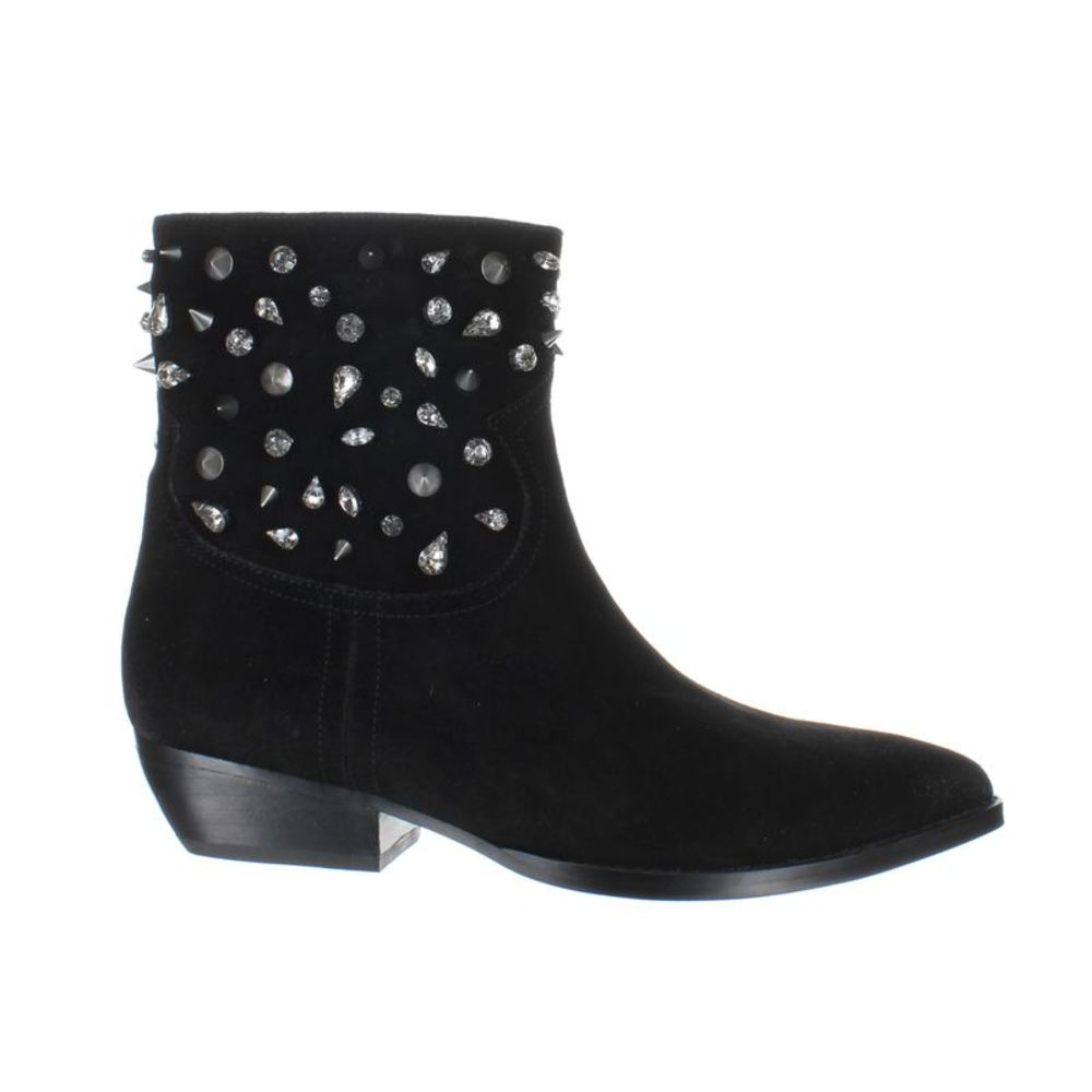 Sam Edelman Black Suede Studded Ankle Boots